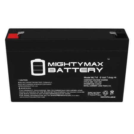 Mighty Max Battery 6V 7Ah SLA Battery Replacement for Powersonic PS670 - 4 Pack ML7-6MP44160226